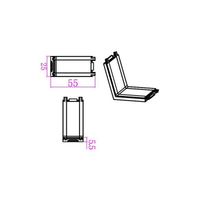 Luxo  48 V  savienotājs , virsmas  montāžas  sliede , leņķa  tipa , balts