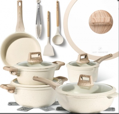 Just  Perfecto  JL-888: 14 daļu  granīta  virtuves  piederumu  komplekts - bēšs