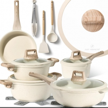 Just  Perfecto  JL-888: 14 daļu  granīta  virtuves  piederumu  komplekts - bēšs