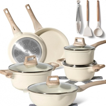 Just  Perfecto  JL-788: 15 daļu  granīta  virtuves  piederumu  komplekts - bēšs