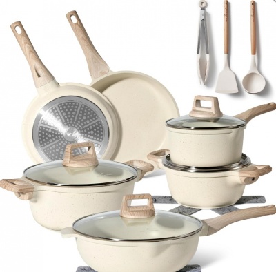 Just  Perfecto  JL-788: 15 daļu  granīta  virtuves  piederumu  komplekts - bēšs