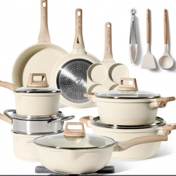 Just  Perfecto  JL-721: 21 daļu  granīta  virtuves  piederumu  komplekts - bēšs