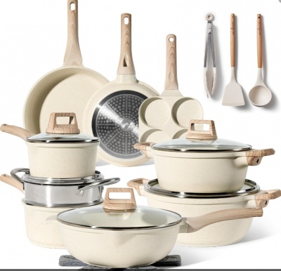 Just  Perfecto  JL-721: 21 daļu  granīta  virtuves  piederumu  komplekts - bēšs