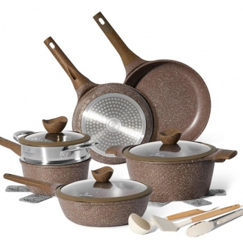 Just  Perfecto  JL-26: 14 daļu  granīta  virtuves  piederumu  komplekts - brūns