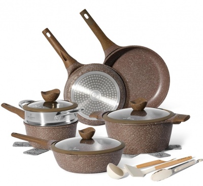 Just  Perfecto  JL-26: 14 daļu  granīta  virtuves  piederumu  komplekts - brūns