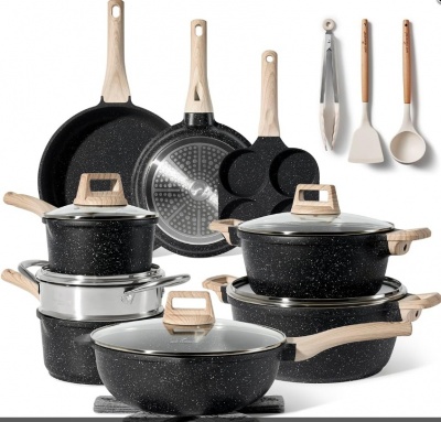 Just  Perfecto  JL-722: 21 daļas  granīta  virtuves  piederumu  komplekts - melns