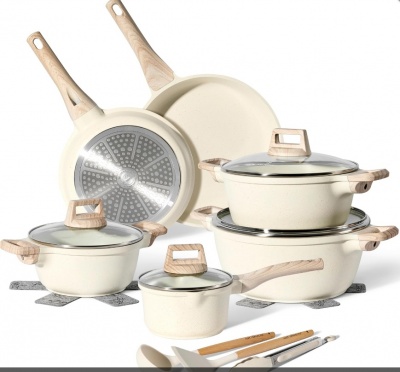 Just  Perfecto  JL-28: 15 daļu  granīta  virtuves  piederumu  komplekts - bēšs