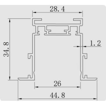 Luxo  48V  sliede , iebūvējama  profila , 1m , balta