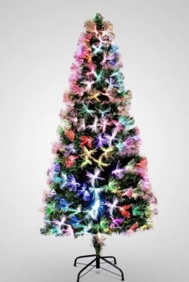 Mākslīgā  egle  ar  garu  optisko  šķiedru , elastīgiem  zariem , 210 cm , metāla  statīvs  iekļauts  komplektā