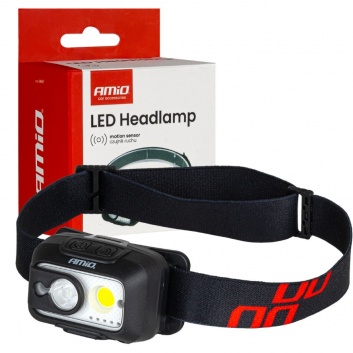 Uzlādējams  galvas  lukturis  ar  kustības  sensoru  XPG+COB , 1800mAh