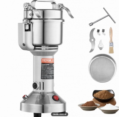 VEVOR  750g  elektriskā   ātrgaitas  2000W  komerciālās , graudu  garšvielu  dzirnaviņas