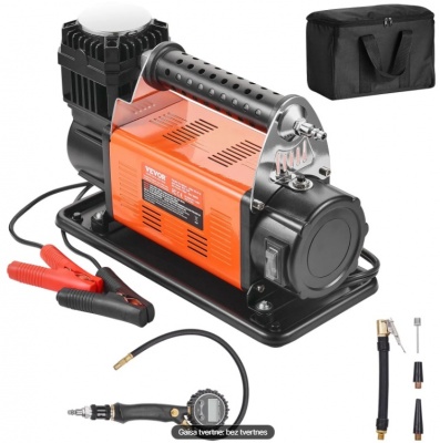 VEVOR 12 V  jaudīgs  gaisa  kompresors  ar  digitālo  spiediena  mērītāju  un riepu  piepūšanas  komplektu