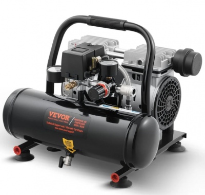 VEVOR  gaisa  kompresors, 1 galona  tērauda  tvertne, 1 ZS 1,5 CFM 7 bar , eļļu  nesaturošs