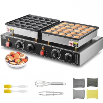 VEVOR  50PCS  mini  holandiešu  pankūku  cepšanas  ierīce , nepiedegošs  nerūsējošā  tērauds , Dorayaki  cepšanas  panna , 1800 W