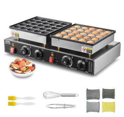 VEVOR  50PCS  mini  holandiešu  pankūku  cepšanas  ierīce , nepiedegošs  nerūsējošā  tērauds , Dorayaki  cepšanas  panna , 1800 W