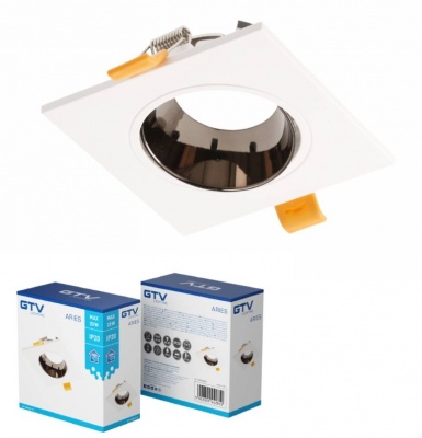 ARIES  IP20  GU10  gaismekļa  korpuss, PC , kvadrātveida , balts  un  melns  hroms