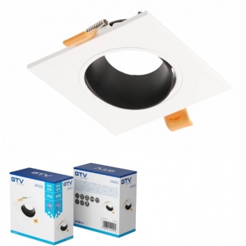 ARIES  IP20  GU10  gaismekļa  korpuss, PC , kvadrātveida , balts  un  melns