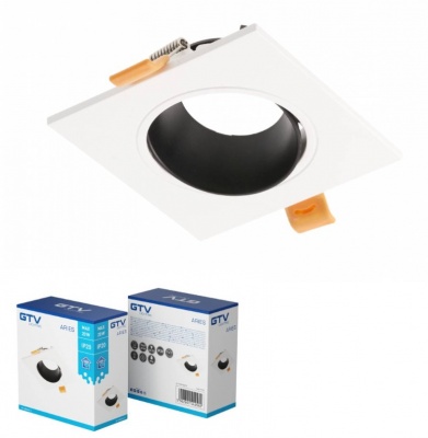 ARIES  IP20  GU10  gaismekļa  korpuss, PC , kvadrātveida , balts  un  melns