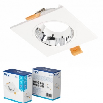 ARIES  IP20  GU10  gaismekļa  korpuss, PC , kvadrātveida , balts-hroms