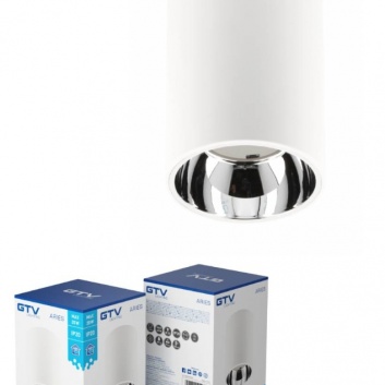 ARIES GU10  griestu  gaismekļa  korpuss, PC , 73 x 105 mm , IP20 , apaļš , balts-hroms