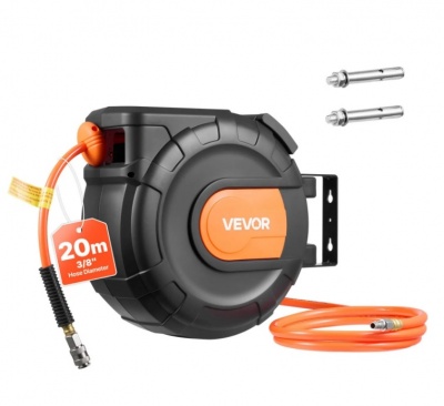 VEVOR  ievelkama  gaisa  šļūtenes  spole , 20 m x 9,5 mm PVC ,  maks. 300 PSI