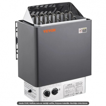 VEVOR 8 kW  elektriskā  pirts  krāsns , 400 V , 3N  pārnēsājams  iekštelpu/āra  pirts  sildītājs  ar 3  stundu  taimeri