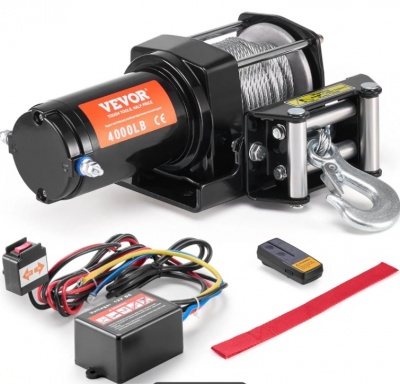 VEVOR  elektriskā  vinča ATV , UTV 1814,4 kg  tērauda  trose , IP55 , ūdensizturīga  tālvadības  pults
