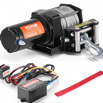 VEVOR  elektriskā  vinča  ATV , UTV,  1360 kg , tērauda  trose  IP55  ūdensizturīga  vadu  vadība
