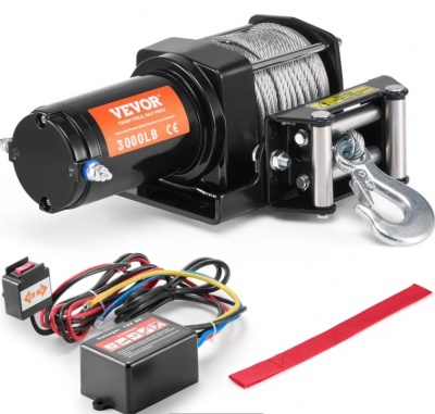 VEVOR  elektriskā  vinča  ATV , UTV,  1360 kg , tērauda  trose  IP55  ūdensizturīga  vadu  vadība