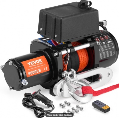 VEVOR  elektriskā  vinča  2721 kg, sintētiskā  virve, ūdensizturīga , tālvadības  pults