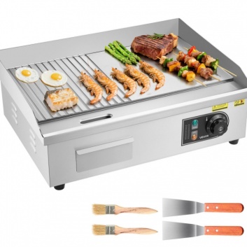 VEVOR  komerciālā elektriskā  panna, 535 x 300 mm, 3200 W , 50–300 °C  regulējama  temperatūra