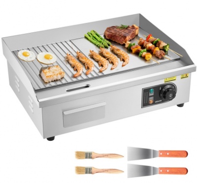 VEVOR  komerciālā elektriskā  panna, 535 x 300 mm, 3200 W , 50–300 °C  regulējama  temperatūra