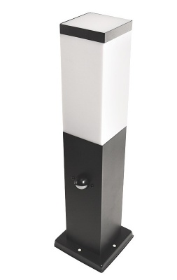 Soppa  dārza  apgaismes  stabs  1x E27 , 45cm , melns  ar  sensoru