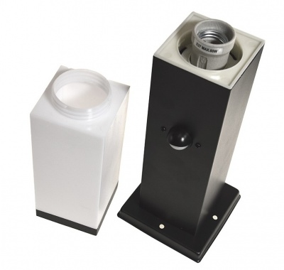 Soppa  dārza  apgaismes  stabs  1x E27 , 45cm , melns  ar  sensoru