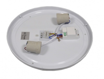 Wilton  griestu  lampa  2*E27 , apaļa , melna , MV  sensoru