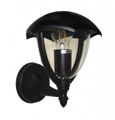 Santigo  melna  E27  fasādes  armatūra