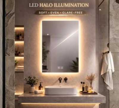 Lux Vanity  LV-2720: Pie  sienas  stiprināms  taisnstūra  vannas  istabas  spogulis  ar  apgaismojumu – 60 x 80 cm