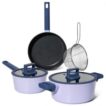 Just Perfecto  JL-330: 6 daļu  marmora  pārklājuma  virtuves  piederumu  komplekts  ar  blīvējošu  vāku - zils