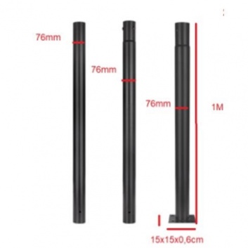 SQ  apgaismojuma  stabs  76mm , 3m , 15x15cm , melns