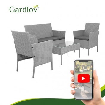 Gardlov  pelēkas  rotangpalmas  dārza  mēbeļu  komplekts