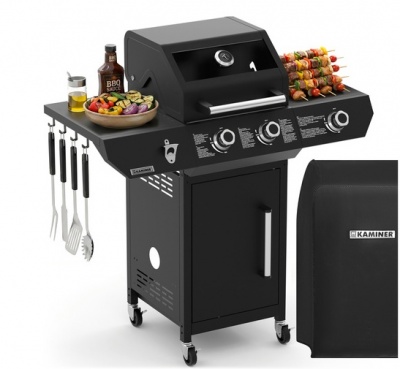 Gāzes  grils  2+1 , 10kW  Varen , Black 3.0