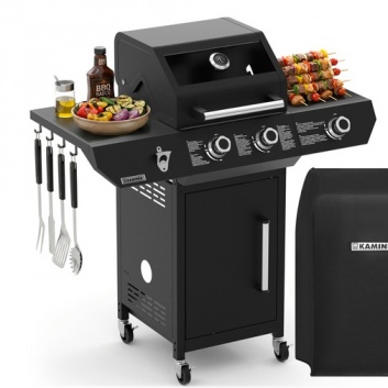 Gāzes  grils  2+1 , 10kW  Varen , Black 3.0