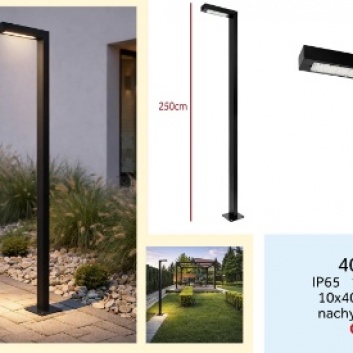 LED  dārza  lampa  30W  Posti , 250cm , 90° , 4000K , melna