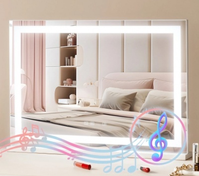 VEVOR  apgaismots  kosmētikas  spogulis  ar  3 krāsām  un  Bluetooth, USB, galda , sienas  stiprinājums , 55,1 cm