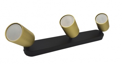 Elan  prožektoru  lampa  3xGU10 , zelta+melna
