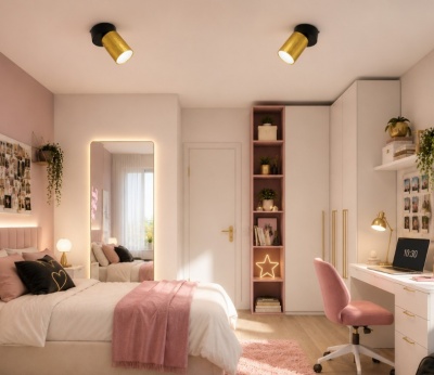 Fama  prožektora  lampa  1xGU10 , zelta+melna