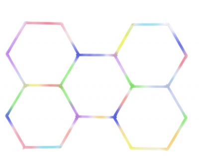 Hexagon  LED  RGB  apgaismojums  1900–9000K , 220V , 243 x 166 cm