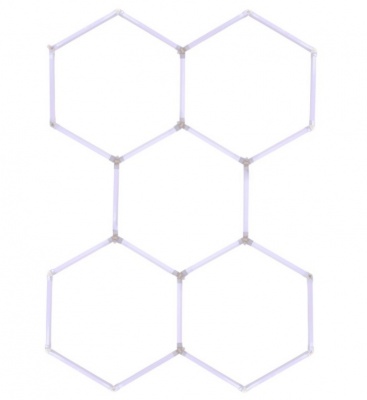 Hexagon  LED  apgaismojums  6500K , 220V , 243 x 166 cm