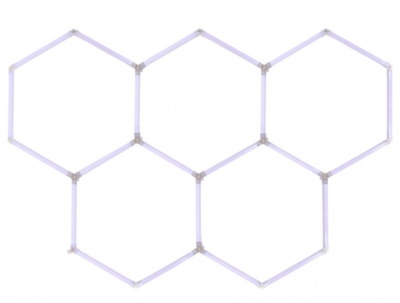 Hexagon  LED  apgaismojums  6500K , 220V , 250 x 163 cm
