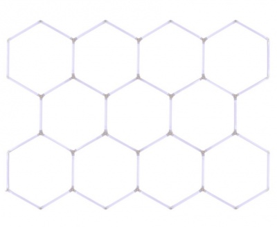 Hexagon  LED  apgaismojums  6500K , 220V , 324 x 239 cm